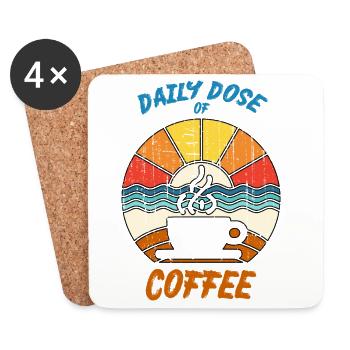 Daily Dose of Coffee - For Coffee Lovers - Coasters (set of 4) - white - Front