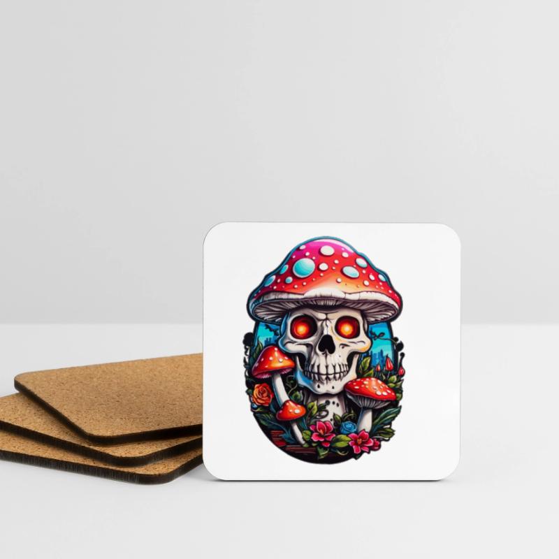 Skull Toadstool Coasters (set of 4)