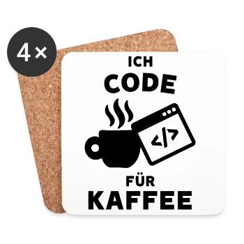 Coder Statement Job Geld Verdienen Karriere Beruf - Untersetzer (4er-Set) - Weiß - Vorne