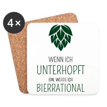 Wenn ich unterhopft bin werde ich bierrrational - Untersetzer (4er-Set) - Weiß - Vorne