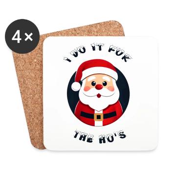 Santa not for the kids - Coasters (set of 4) - white - Front