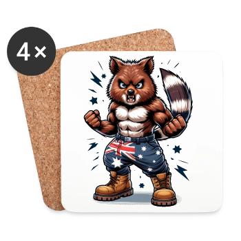 Quokka Australien Kämpfer Design - Untersetzer (4er-Set) - Weiß - Vorne
