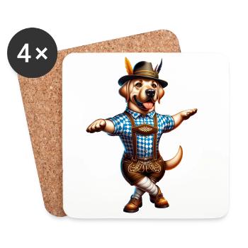 Labrador retriever dog Bavaria - Coasters (set of 4) - white - Front