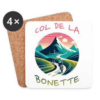 Col de la Bonette: Die Herausforderung der Alpen - Untersetzer (4er-Set) - Weiß - Vorne
