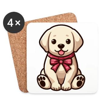 Niedlicher kleiner Hund - Labrador - Untersetzer (4er-Set) - Weiß - Vorne