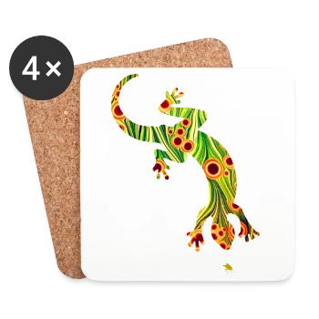 Lézard E 110 - Dessous de verre (lot de 4) - blanc - Devant
