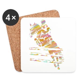 Reiter Springreiten - Untersetzer (4er-Set) - Weiß - Vorne