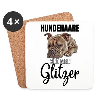 Bouledogue Vieux Bouledogue Anglais Chien Chiens - Dessous de verre (lot de 4) - blanc - Devant