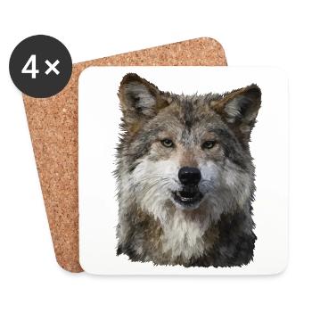 Wolf - Untersetzer (4er-Set) - Weiß - Vorne