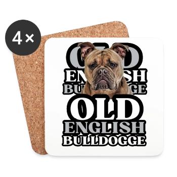 OLD ENGLISH BULLDOG Chien Chiens Bouledogue - Dessous de verre (lot de 4) - blanc - Devant