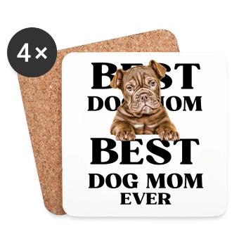 BEST DOG MOM EVER I Dog Owner Gift - Coasters (set of 4) - white - Front