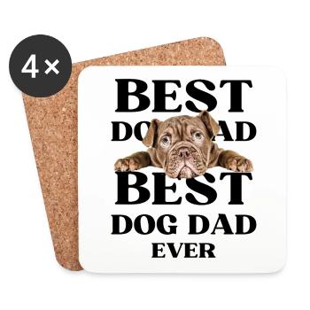 BEST DOG DAD EVER I Dog Owner Gift - Coasters (set of 4) - white - Front
