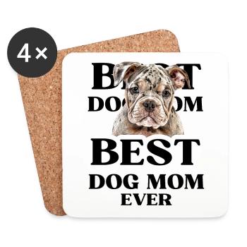BEST DOG MOM EVER I Dog Owner Gift - Coasters (set of 4) - white - Front