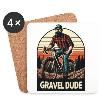 Gravel Dude Mountain Biker Design - Dessous de verre (lot de 4) - blanc - Devant