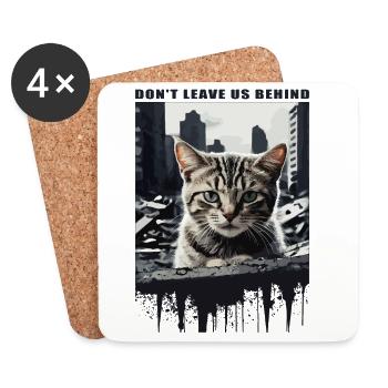 Süße Katzen, Lasst uns nicht zurück ! - Untersetzer (4er-Set) - Weiß - Vorne