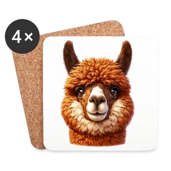 Alpaca - Coasters (set of 4) - white - Front