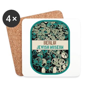 Captivating detail of the Jewish Museum, Berlin - Coasters (set of 4) - white - Front