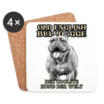 VIEUX BOULEDOGUE ANGLAIS CHIEN CHIEN CHIENS BOULEDOGUES - Dessous de verre (lot de 4) - blanc - Devant