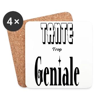 Tante Trop Géniale Tata - Dessous de verre (lot de 4) - blanc - Devant