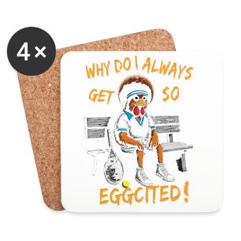 Tennis Shirt Why so excited Funny - Coasters (set of 4) - white - Front