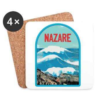 Nazaré in Portugal: Surfers & Big Waves - Coasters (set of 4) - white - Front