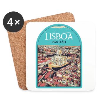 Pantheon District of Lisbon, Portugal - Coasters (set of 4) - white - Front