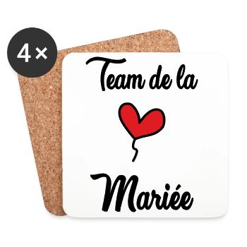 Junggesellinnenabschied. TEAM BRIDAL - Untersetzer (4er-Set) - Weiß - Vorne