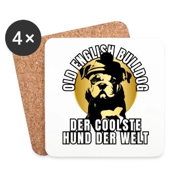 VIEUX BOULEDOGUE ANGLAIS CHIEN CHIENS - Dessous de verre (lot de 4) - blanc - Devant