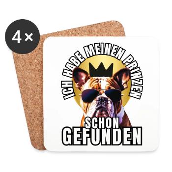 PRINCES FOUND - BULLDOG chien CHIENS - Dessous de verre (lot de 4) - blanc - Devant