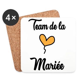 BRIDE TEAM - Coasters (set of 4) - white - Front