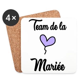 COUPLE. JUST MARRIED. EVJF. SAINT VALENTIN. LOVE. - Dessous de verre (lot de 4) - blanc - Devant