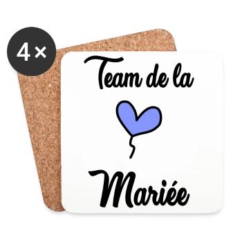 COUPLE. JUST MARRIED. EVJF. SAINT VALENTIN. LOVE. - Dessous de verre (lot de 4) - blanc - Devant
