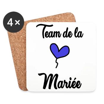 ZUKÜNFTIGE BRAUT. Junggesellinnenabschied. HOCHZEIT. MANNSCHAFT. TEAM BRIDAL - Untersetzer (4er-Set) - Weiß - Vorne