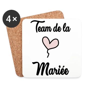MARIEE. COEUR. COUPLE. JUST MARRIED. EVJF. SAINT V - Dessous de verre (lot de 4) - blanc - Devant