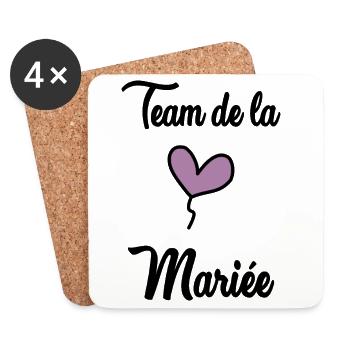 ZUKÜNFTIGE BRAUT. Junggesellinnenabschied. HOCHZEIT. MANNSCHAFT. TEAM BRIDAL - Untersetzer (4er-Set) - Weiß - Vorne