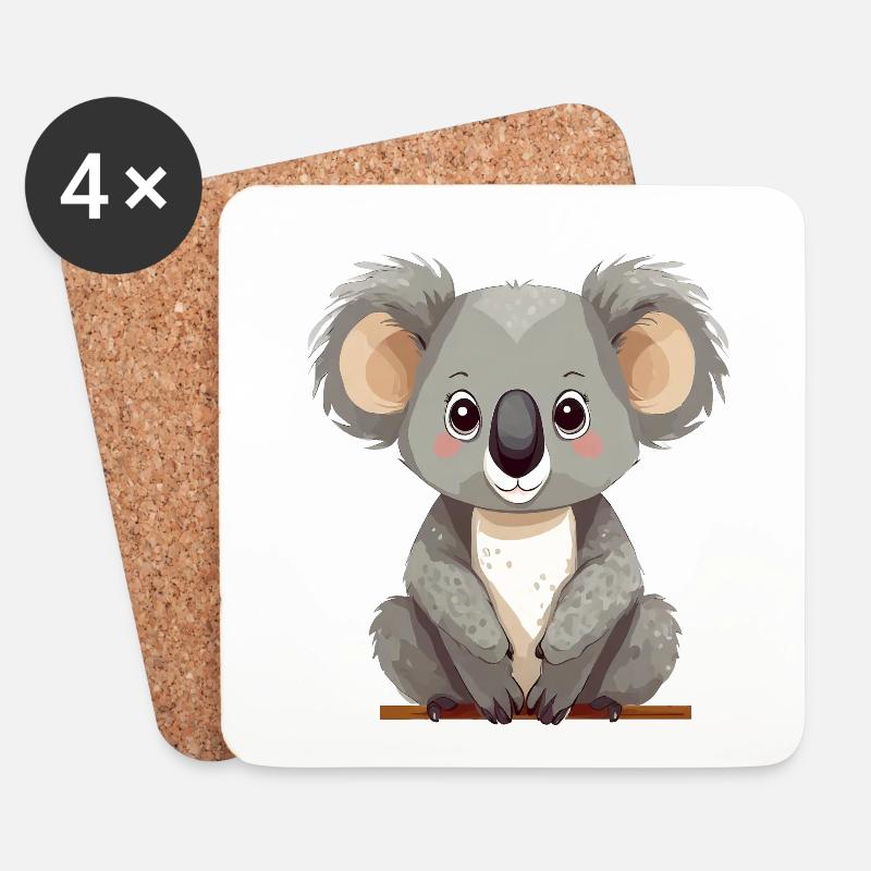 Koala - Untersetzer (4er-Set) - Weiß