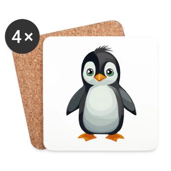 Pinguin - Untersetzer (4er-Set) - Weiß - Vorne