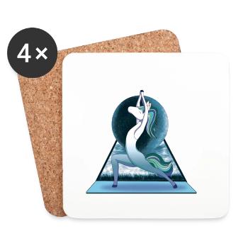 Licorne méditatrice – Équilibre et tranquillité - Dessous de verre (lot de 4) - blanc - Devant
