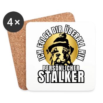 PERSÖNLICHER STALKER BULLDOGGE Hund HUNDE - Untersetzer (4er-Set) - Weiß - Vorne