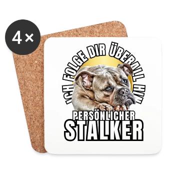 PERSÖNLICHER STALKER BULLDOGGE Hund HUNDE - Untersetzer (4er-Set) - Weiß - Vorne