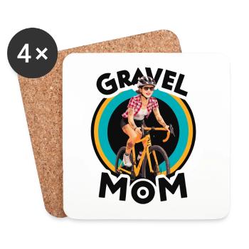 Gravel Mom Fahrrad Abenteuer Design - Untersetzer (4er-Set) - Weiß - Vorne