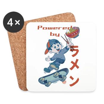 Powered by Ramen - Coasters (set of 4) - white - Front
