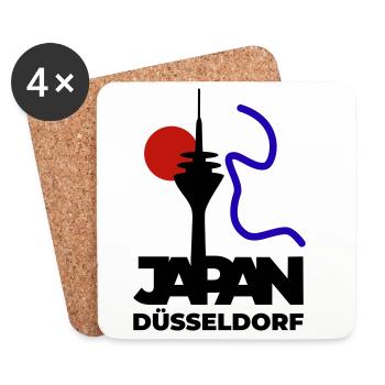 Le Japon se rend à Düsseldorf - Dessous de verre (lot de 4) - blanc - Devant