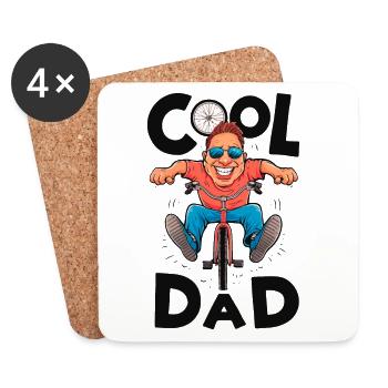 Cool papa cyclisme illustration - Dessous de verre (lot de 4) - blanc - Devant