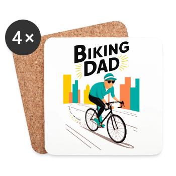 Biking Dad Illustration for Active Dads - Coasters (set of 4) - white - Front