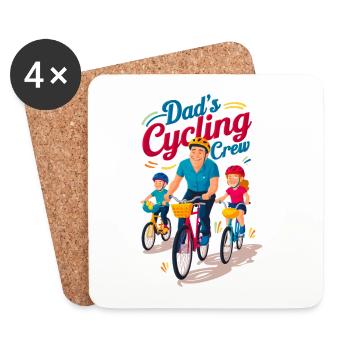 Dad's Cycling Crew Illustration - Coasters (set of 4) - white - Front