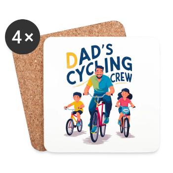 Dad's Cycling Crew Family Design - Coasters (set of 4) - white - Front