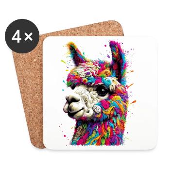 Alpaga - Dessous de verre (lot de 4) - blanc - Devant