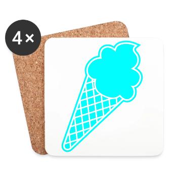 Eis cool Eiscreme Waffel Sommer stylish Sweets Fan - Untersetzer (4er-Set) - Weiß - Vorne