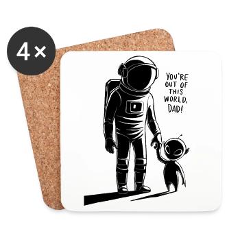 You're out of this world, daddy - Coasters (set of 4) - white - Front